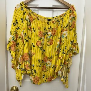 Unique Spectrum Yellow Floral Off-Shoulder Blouse